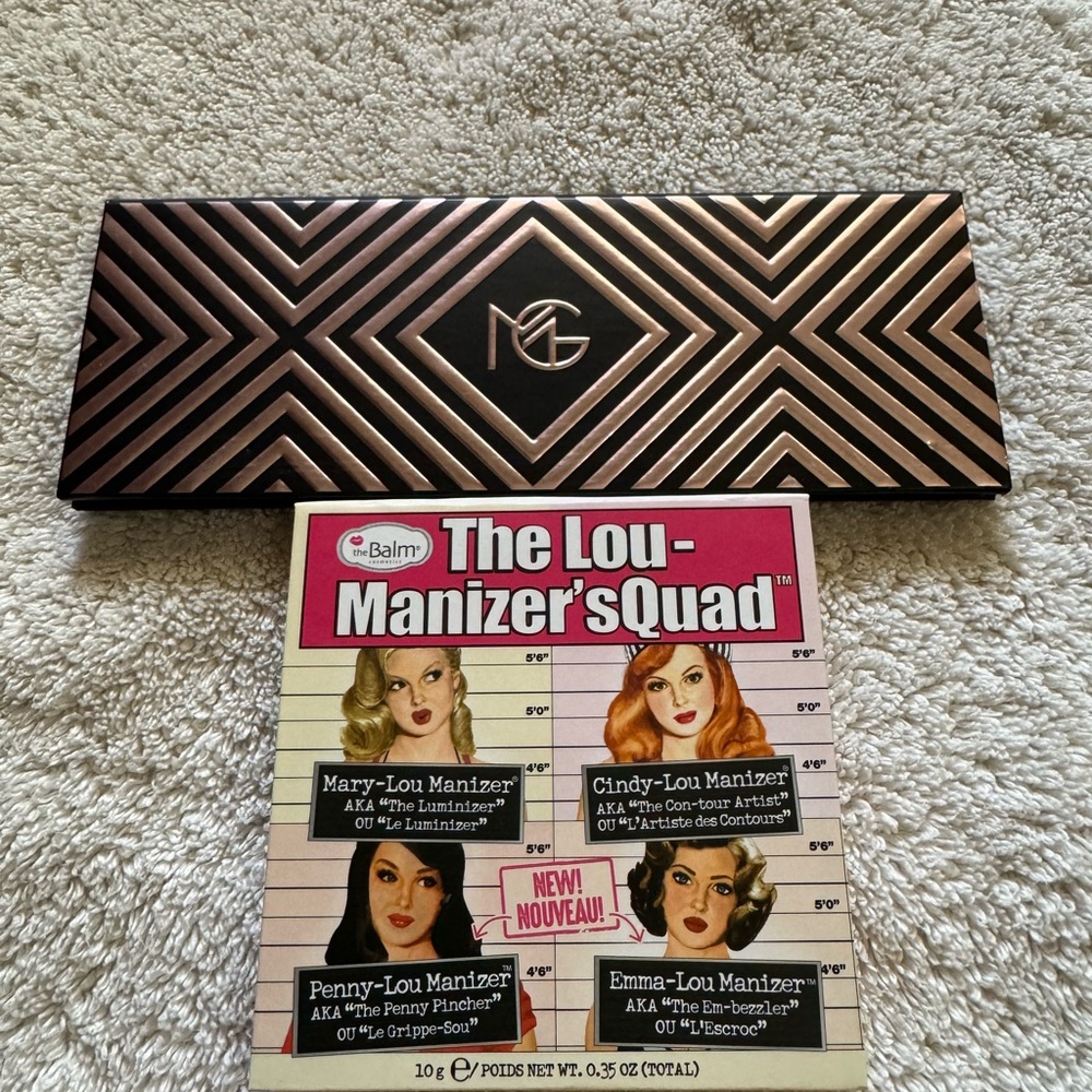 Makeup Geek Kathleen Lights Highlighter Palette and The Balm Highlighter Palett